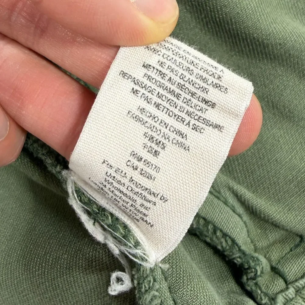 Free People army green distressed jacket S